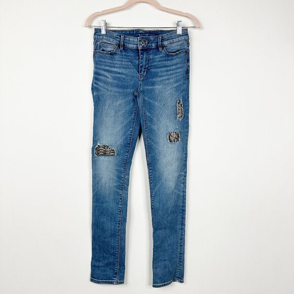 2/$30 White House Black Market Classic Mid-rise Slim Patched Jeans 0 #A0753 - Picture 3 of 9